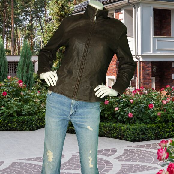 Women's Lone Pine Brown USA Made Full Zip Leather Jacket Coat M - Picture 6 of 12